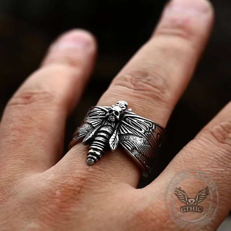 Death Head Moth Stainless Steel Skull Ring sold by GTHIC product image thumbnail 3