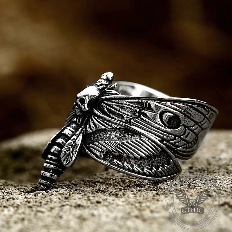 Death Head Moth Stainless Steel Skull Ring sold by GTHIC product image thumbnail 5
