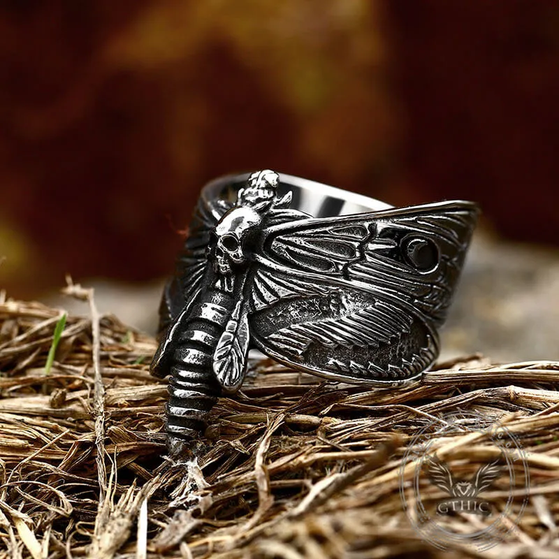 Death Head Moth Stainless Steel Skull Ring sold by GTHIC product image thumbnail 4