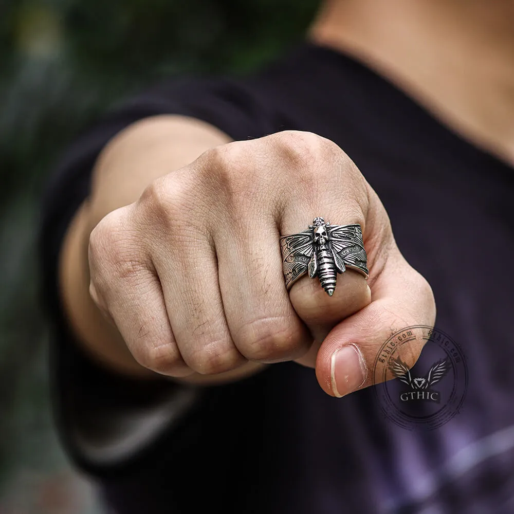 Death Head Moth Stainless Steel Skull Ring sold by GTHIC product image thumbnail 2
