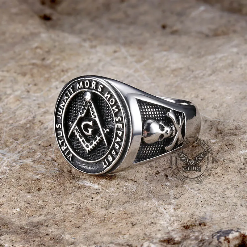 Mason Symbol Stainless Steel Skull Ring sold by GTHIC product image thumbnail 3