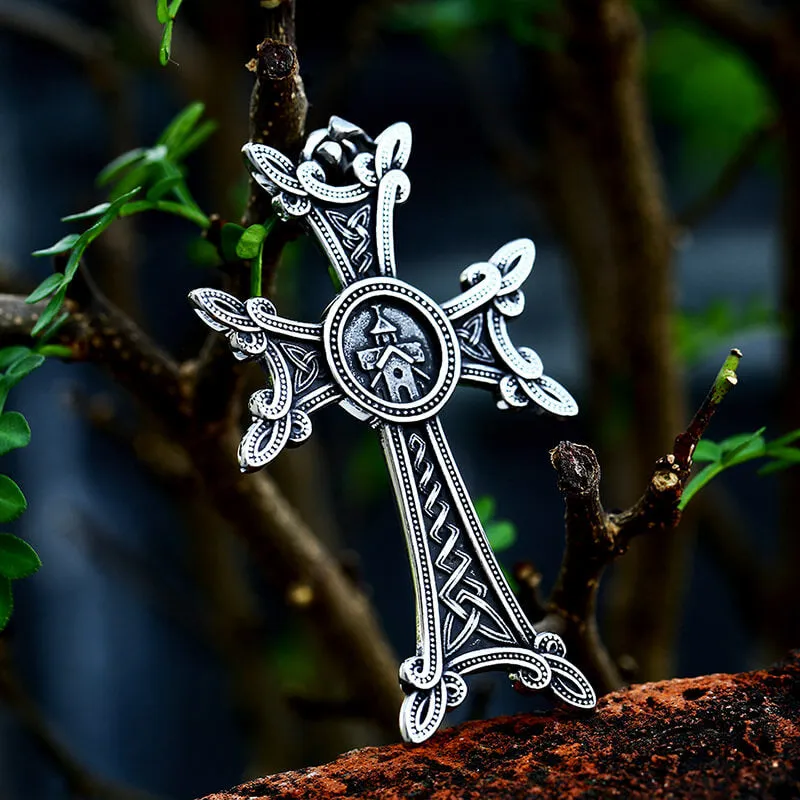 Vintage Celtic Cross Stainless Steel Viking Pendant sold by GTHIC