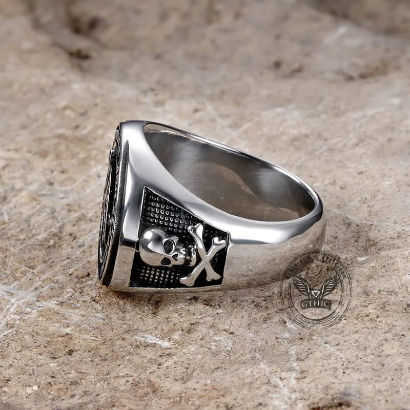 Mason Symbol Stainless Steel Skull Ring sold by GTHIC product image thumbnail 5