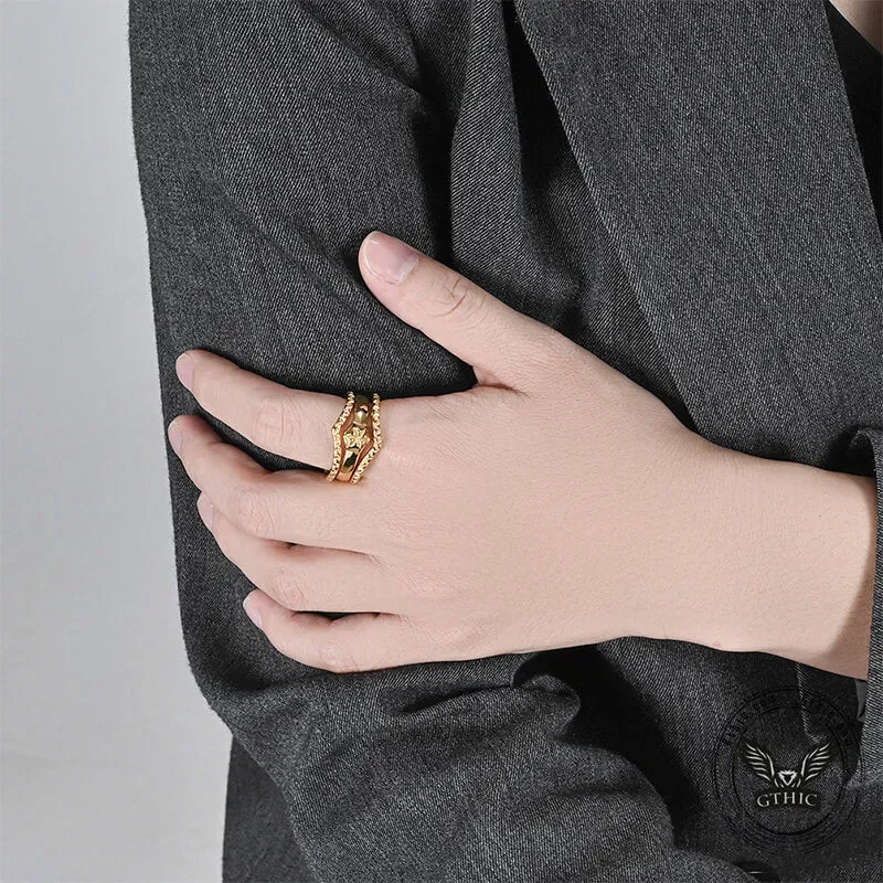 Simple Petal Stainless Steel Stacked Ring sold by GTHIC product image thumbnail 2