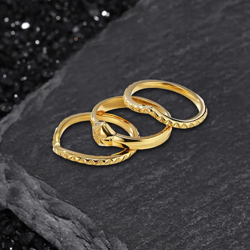 Simple Petal Stainless Steel Stacked Ring sold by GTHIC product image thumbnail 5