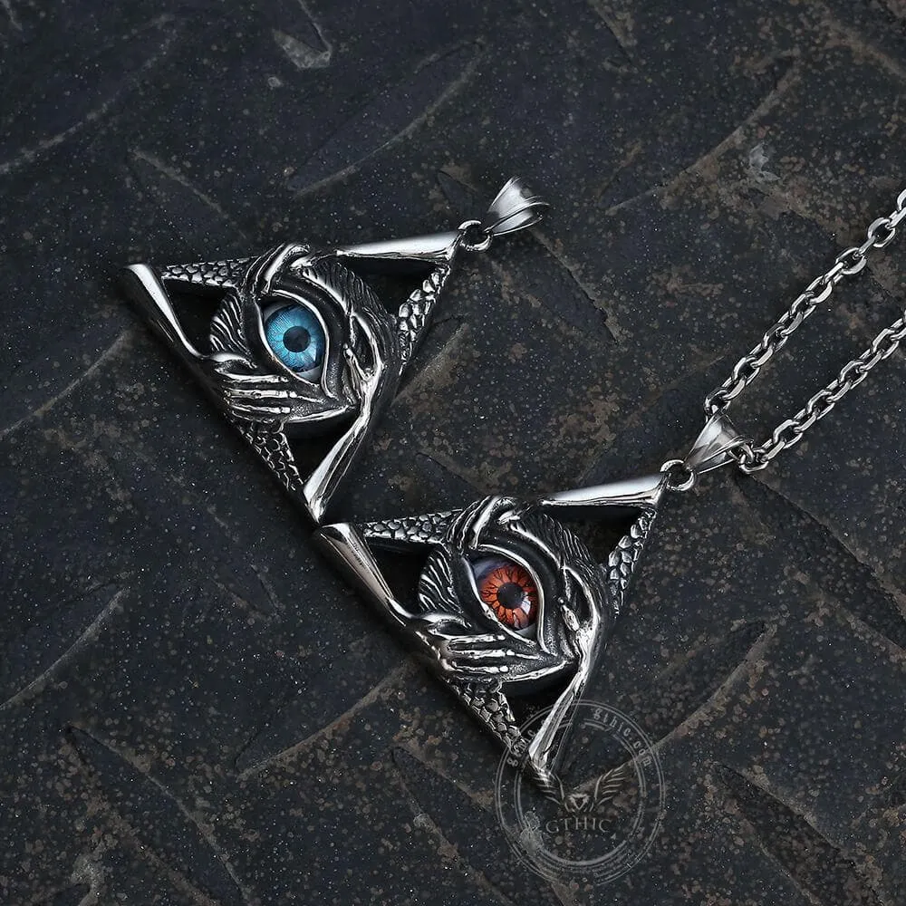 Triangular Evil Eye Skull Bones Stainless Steel Pendant sold by GTHIC product image thumbnail 4