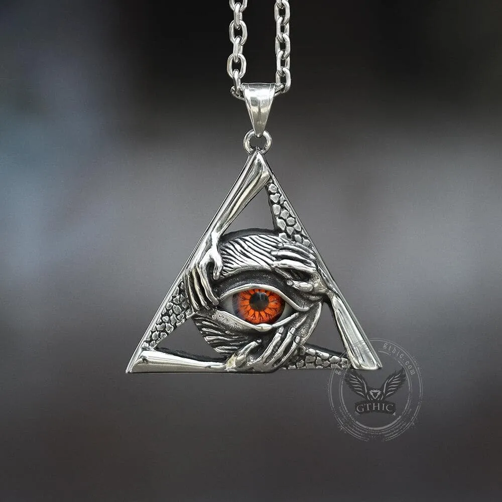 Triangular Evil Eye Skull Bones Stainless Steel Pendant sold by GTHIC product image thumbnail 3