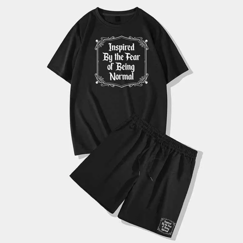 Cobweb Skeleton Short Sleeve T-shirt and Shorts Set sold by GTHIC