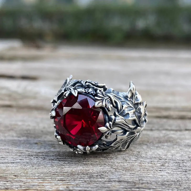 Gothic Floral Pattern Zircon-set Sterling Silver Ring sold by GTHIC product image thumbnail 2
