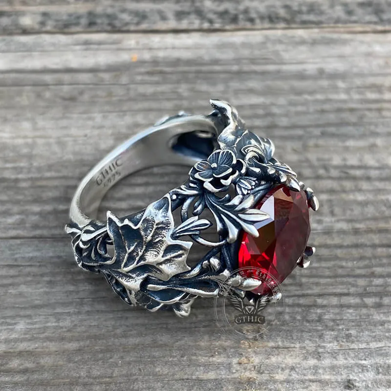 Gothic Floral Pattern Zircon-set Sterling Silver Ring sold by GTHIC product image thumbnail 4