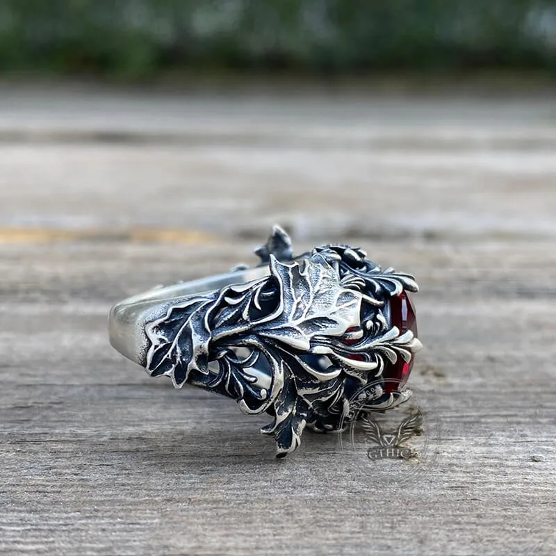 Gothic Floral Pattern Zircon-set Sterling Silver Ring sold by GTHIC product image thumbnail 5