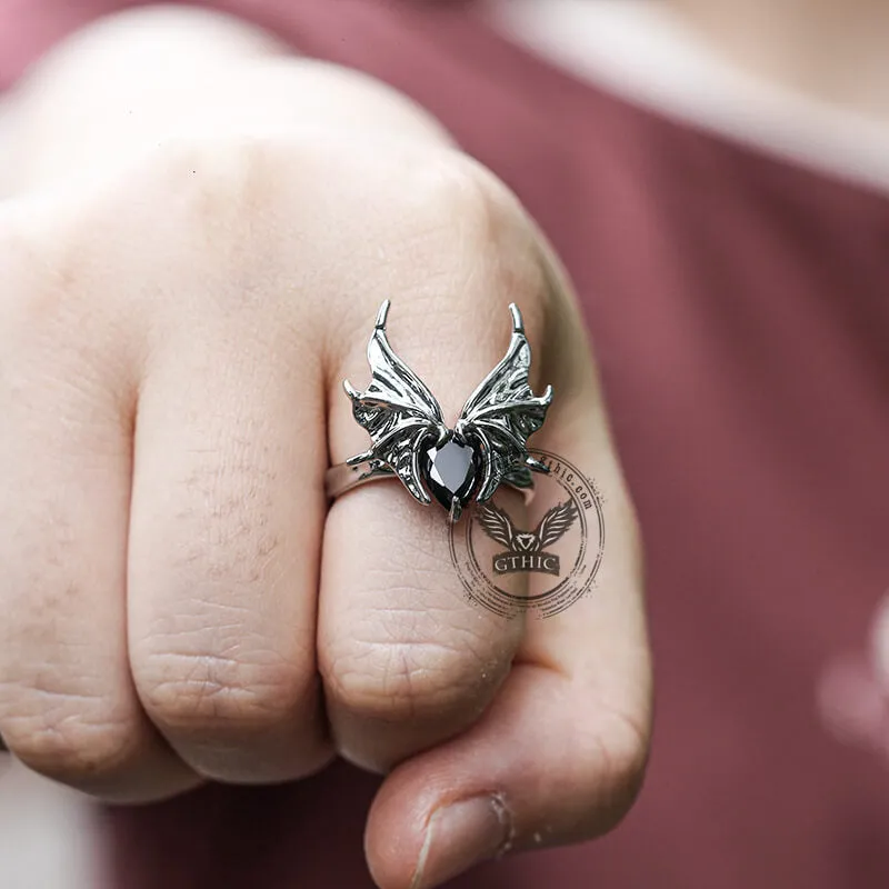 Dark Bat Alloy Gothic Adjustable Ring sold by GTHIC product image thumbnail 3