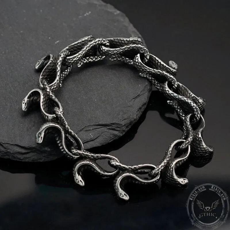 Cobra Snake Stainless Steel Bracelet sold by GTHIC
