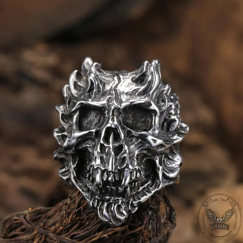 Devil Skull Head Stainless Steel Ring sold by GTHIC product image thumbnail 3