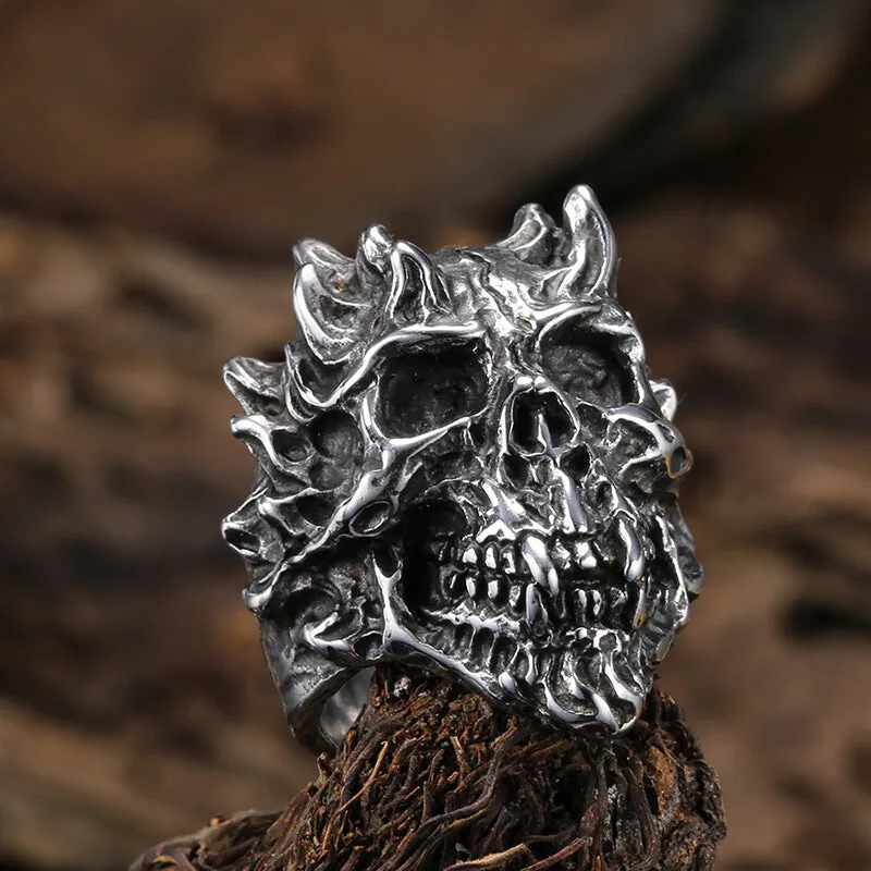 Devil Skull Head Stainless Steel Ring sold by GTHIC