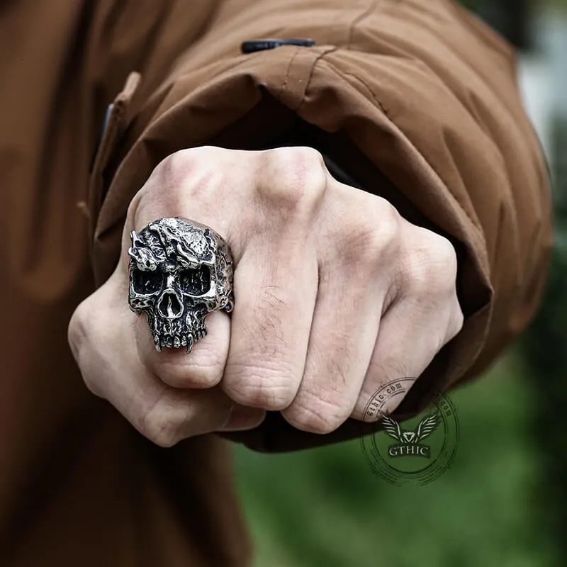Rise From Ashes Stainless Steel Skull Ring sold by GTHIC product image thumbnail 2