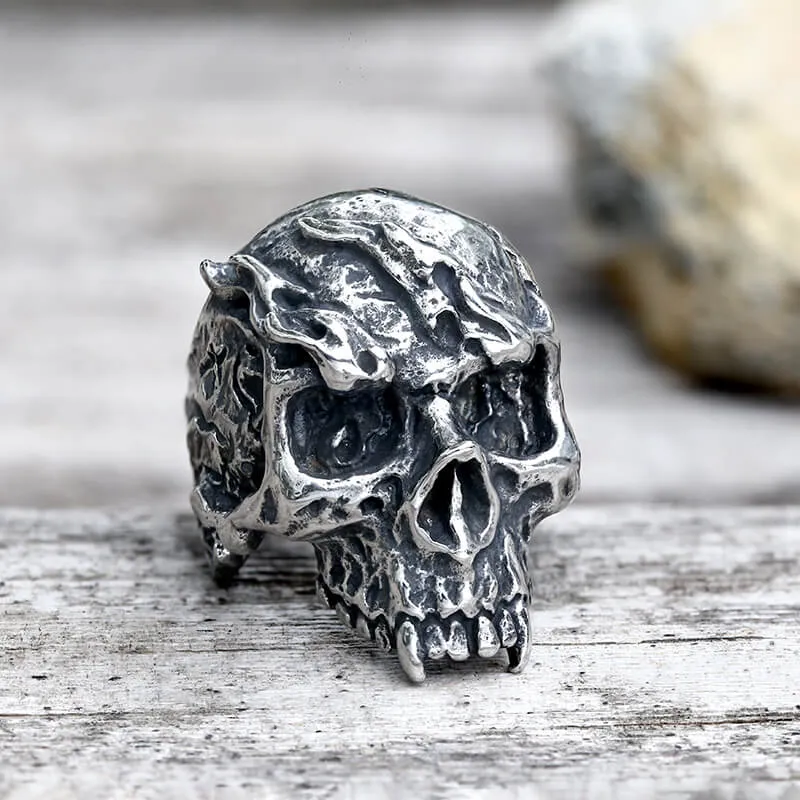 Rise From Ashes Stainless Steel Skull Ring sold by GTHIC