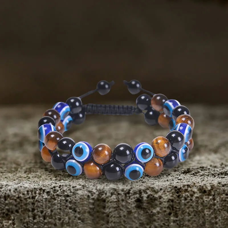 Evil Eye Tiger Eye Stone Beaded Bracelet sold by GTHIC