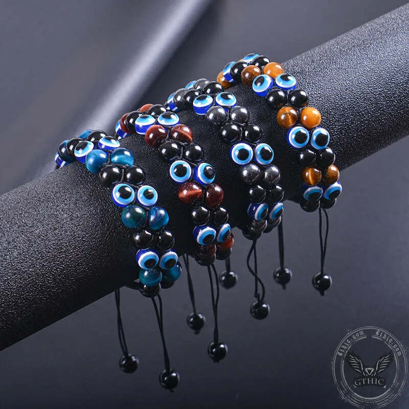 Evil Eye Tiger Eye Stone Beaded Bracelet sold by GTHIC product image thumbnail 2