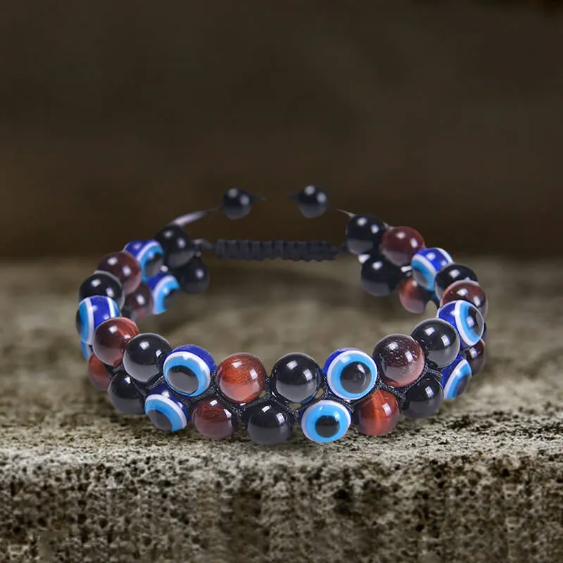 Evil Eye Tiger Eye Stone Beaded Bracelet sold by GTHIC product image thumbnail 4