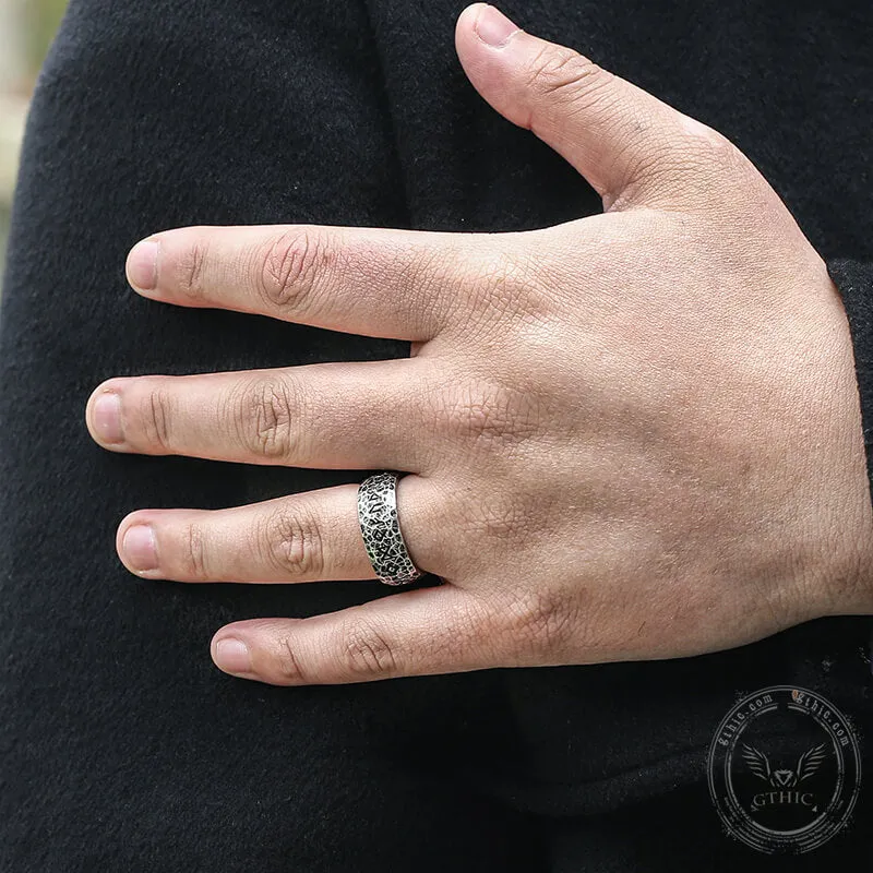 Stone Pattern Runes Stainless Steel Viking Ring sold by GTHIC product image thumbnail 2