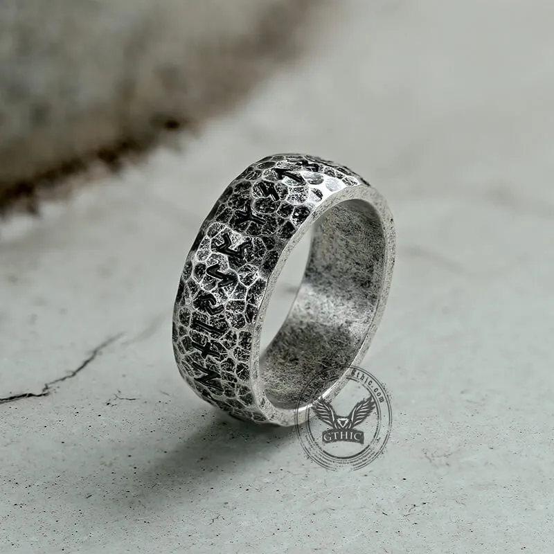 Stone Pattern Runes Stainless Steel Viking Ring sold by GTHIC product image thumbnail 4