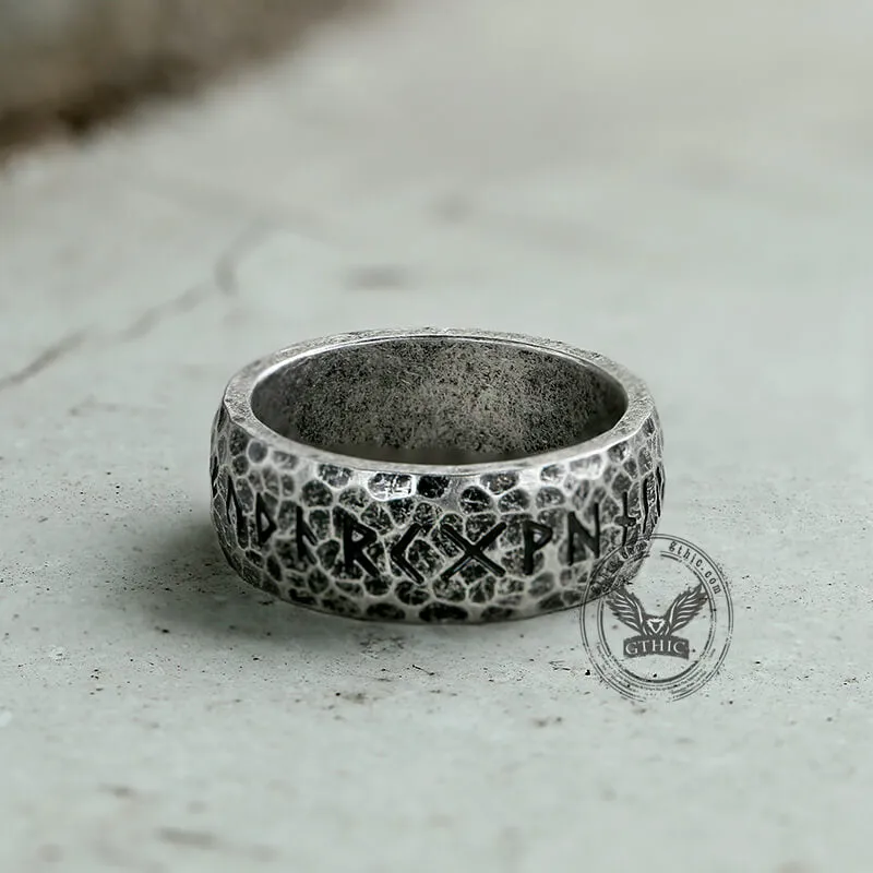 Stone Pattern Runes Stainless Steel Viking Ring sold by GTHIC product image thumbnail 3