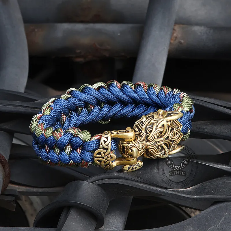 Celtic Wolf Brass Paracord Bracelet sold by GTHIC product image thumbnail 5