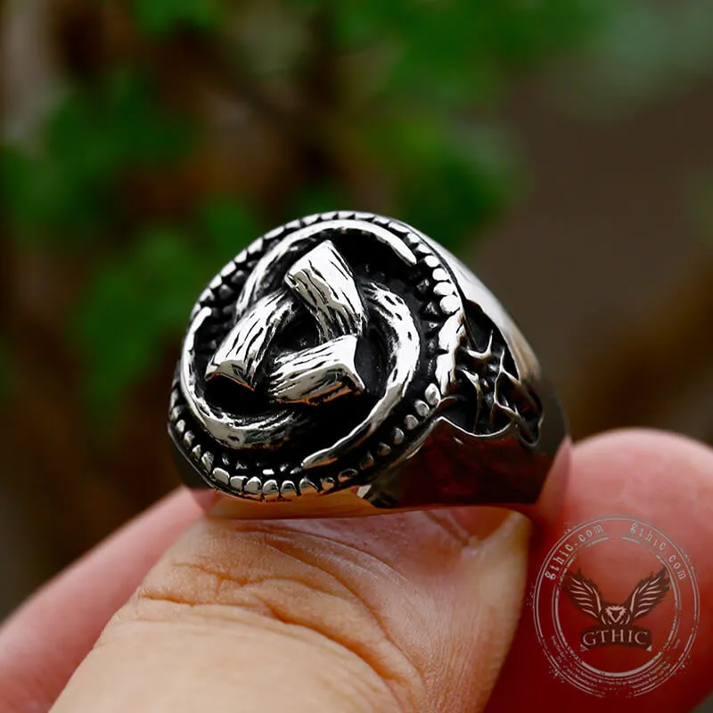 Triskele Horns of Odin Stainless Steel Viking Ring sold by GTHIC product image thumbnail 3