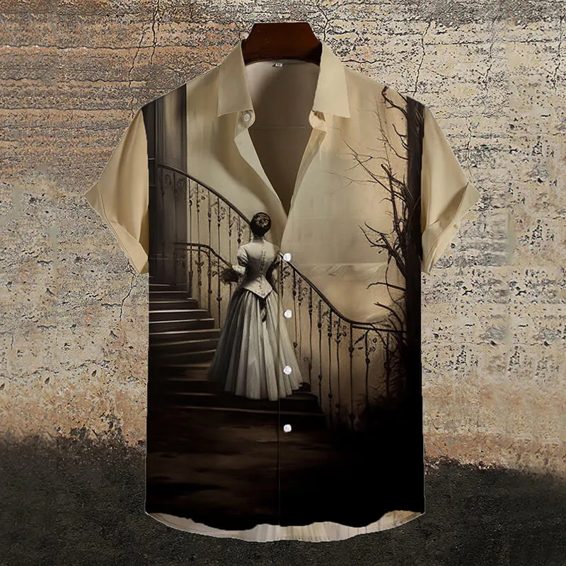 Victorian Castle in the Mist Short Sleeve Shirt sold by GTHIC