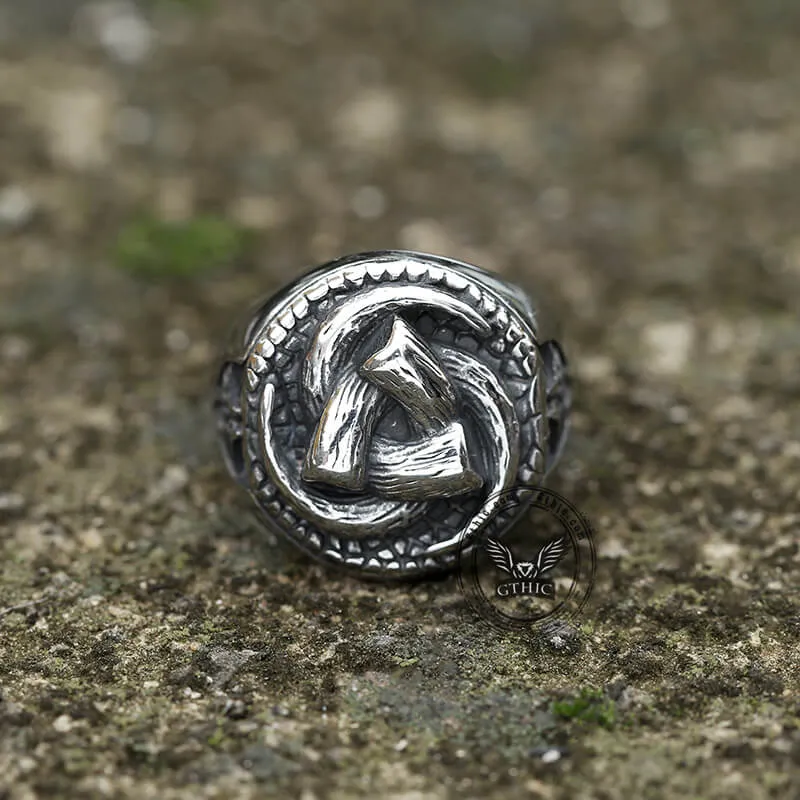 Triskele Horns of Odin Stainless Steel Viking Ring sold by GTHIC product image thumbnail 5