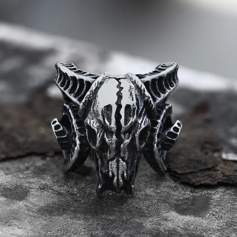 Domineering Sheep Head Stainless Steel Beast Skull Ring sold by GTHIC