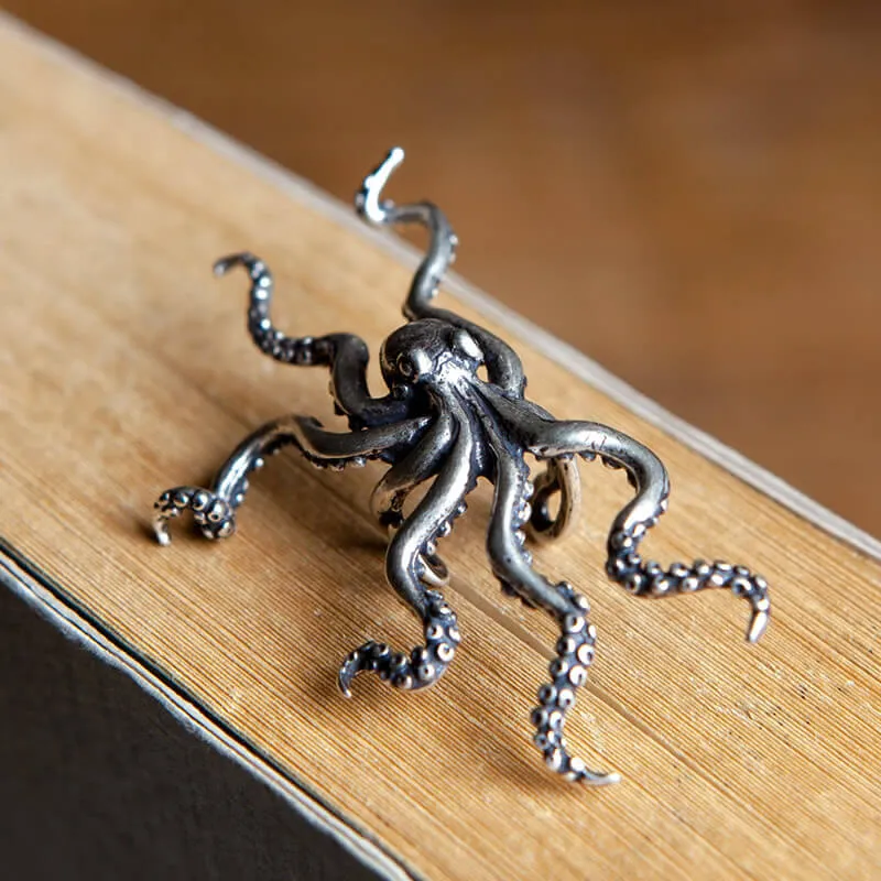 Exaggerated Octopus Sterling Silver Ear Cuffs sold by GTHIC