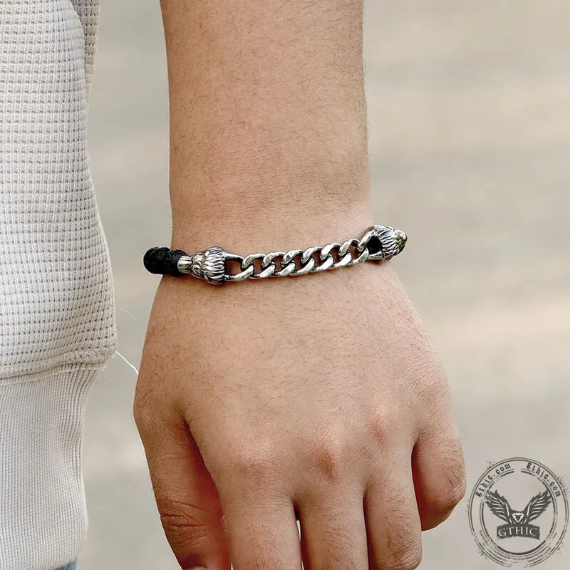 Dragon Head Volcanic Stone Stainless Steel Bead Bracelet sold by GTHIC product image thumbnail 2