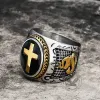 Retro Cross Stainless Steel Religious Ring sold by GTHIC