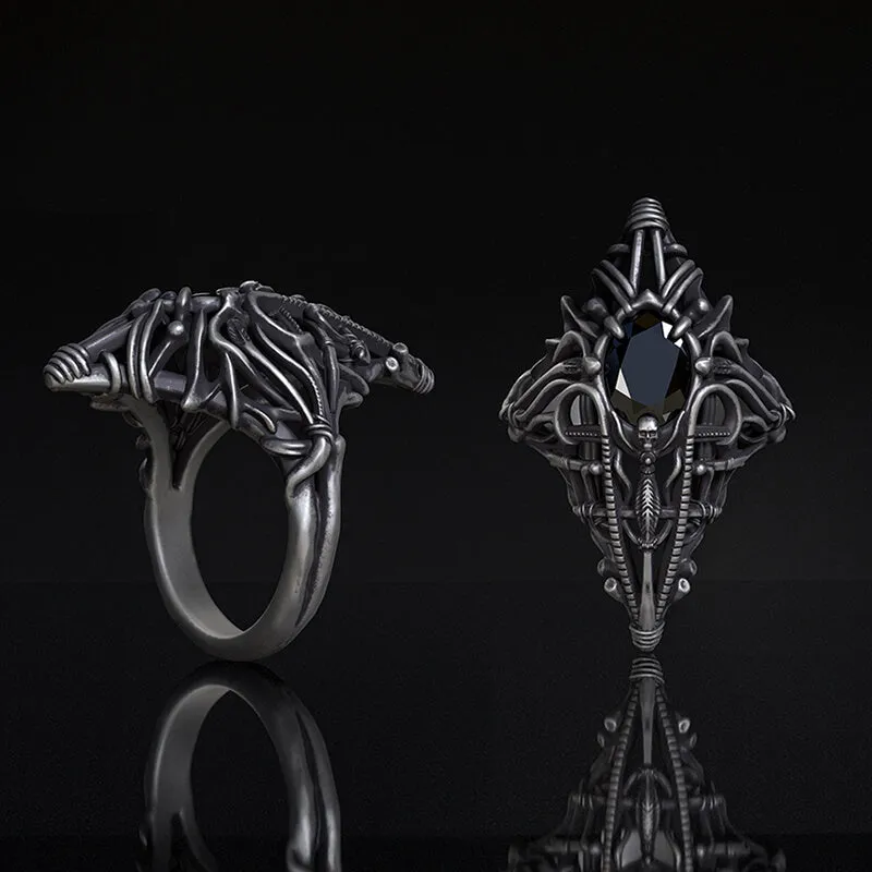 Gothic Skeleton Treasure Sterling Silver Ring sold by GTHIC