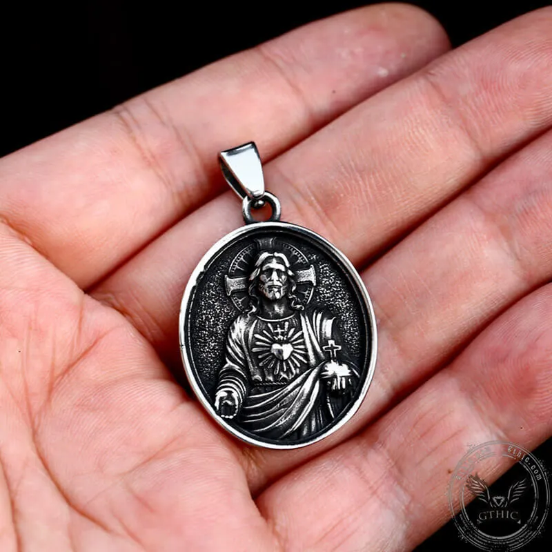 Jesus Sacred Heart Stainless Steel Religion Pendant sold by GTHIC product image thumbnail 2