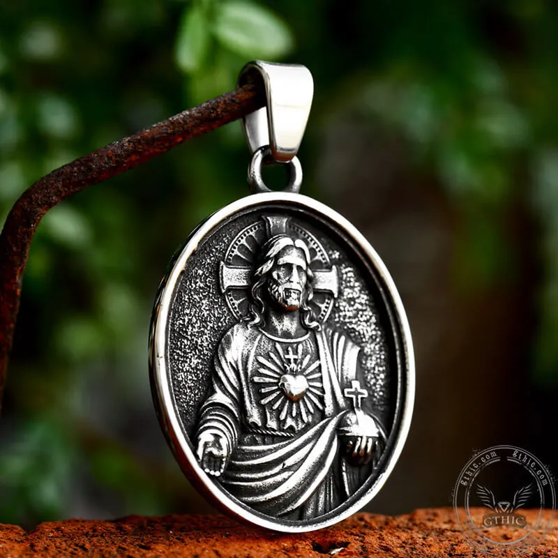 Jesus Sacred Heart Stainless Steel Religion Pendant sold by GTHIC product image thumbnail 3