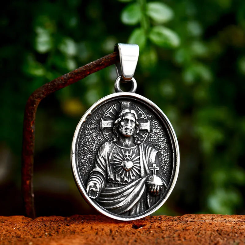 Jesus Sacred Heart Stainless Steel Religion Pendant sold by GTHIC