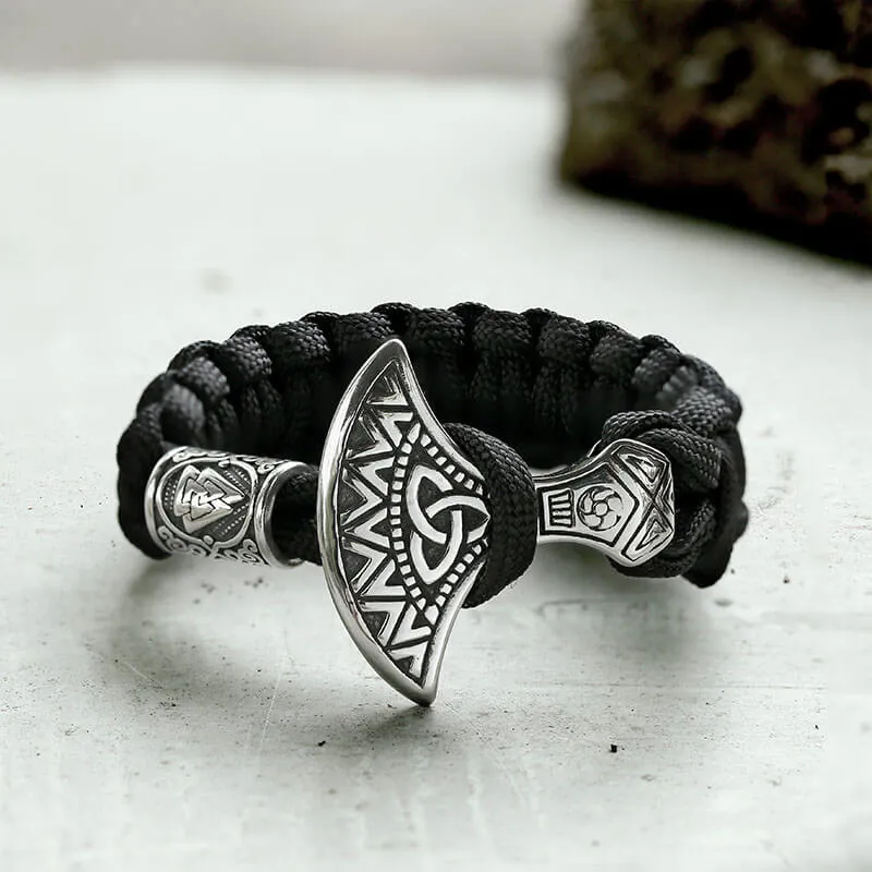 Viking Axe Valknut Stainless Steel Paracord Bracelet sold by GTHIC product image thumbnail 3