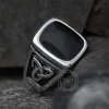 Viking Celtic Knots Stainless Steel Square Ring sold by GTHIC