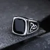 Viking Celtic Knots Stainless Steel Square Ring sold by GTHIC