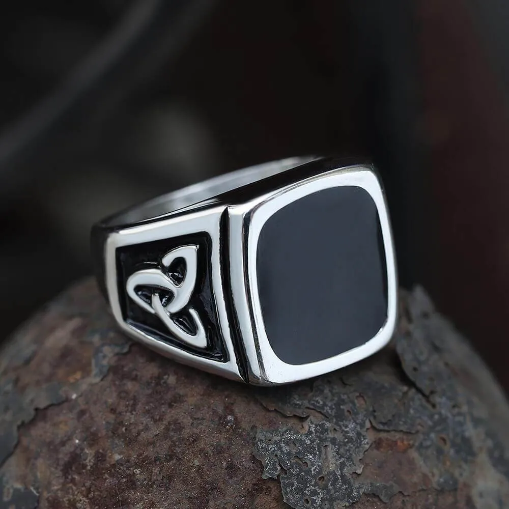 Viking Celtic Knots Stainless Steel Square Ring sold by GTHIC