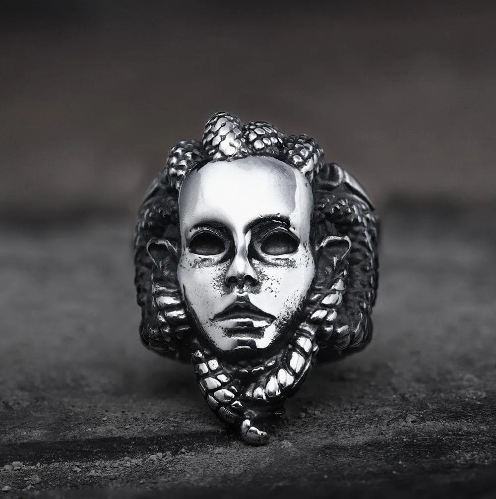 Venomous Medusa Stainless Steel Mythology Ring sold by GTHIC product image thumbnail 5