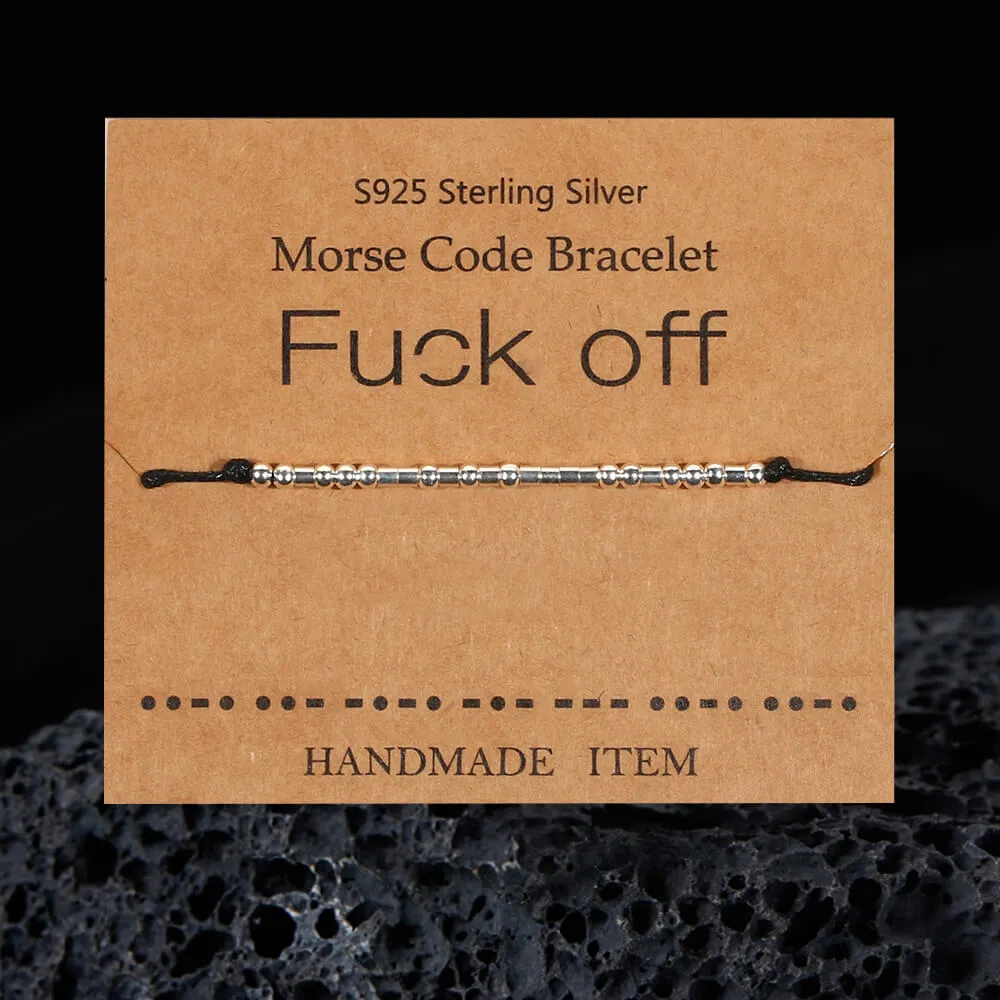 Fuck Off Morse Code Sterling Silver Bracelet sold by GTHIC product image thumbnail 3