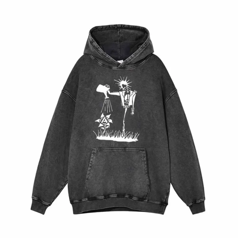 No Gods No Masters Water the Flowers Print Hoodie sold by GTHIC
