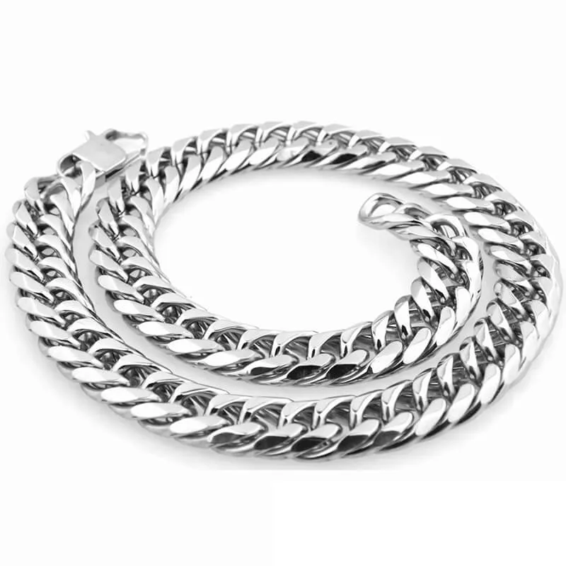 Heavy Polished Cuban Link Chain Stainless Steel Men's Necklace sold by GTHIC product image thumbnail 2