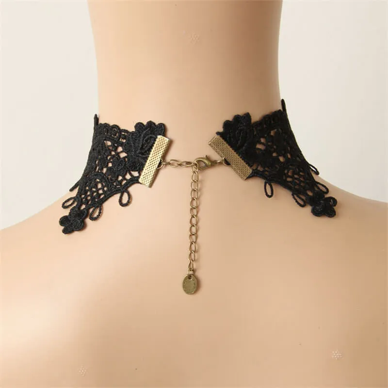 Red Zircon Lace Chain Gothic Choker Necklace sold by GTHIC product image thumbnail 3