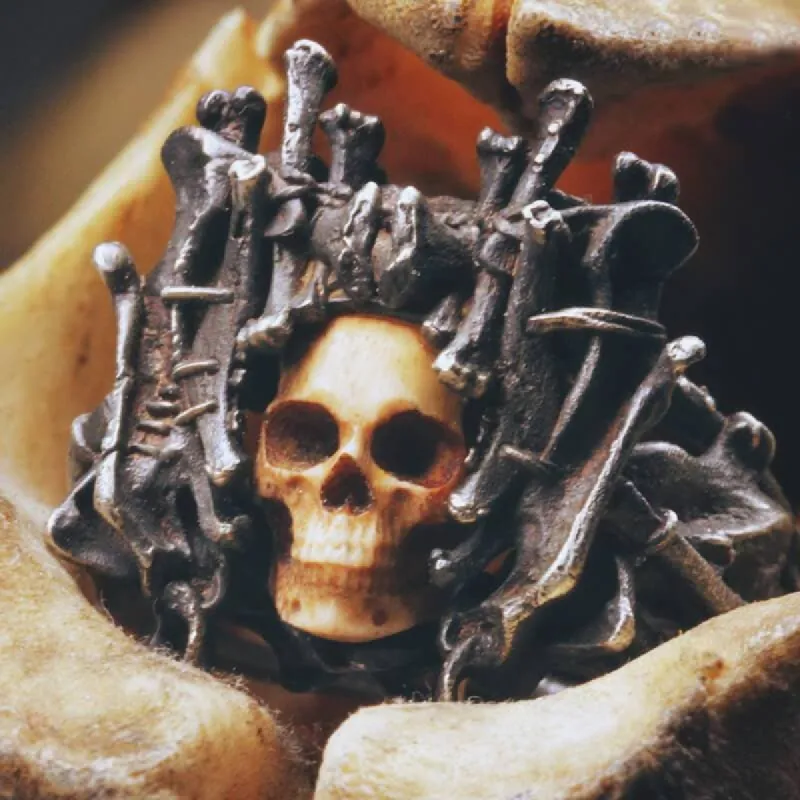 Night’s Watch Sterling Silver Skull Ring sold by GTHIC
