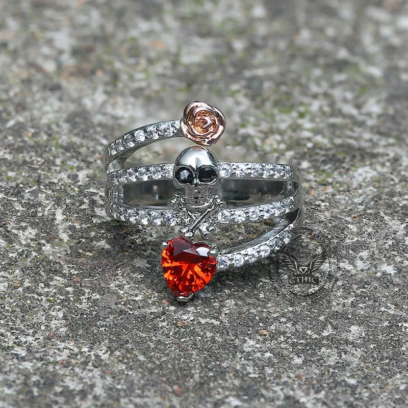Diamond Skull Rose Brass Engagement Ring sold by GTHIC product image thumbnail 3